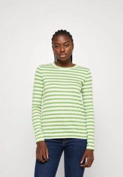 ARKET Longsleeve - Green/Off White Stripe